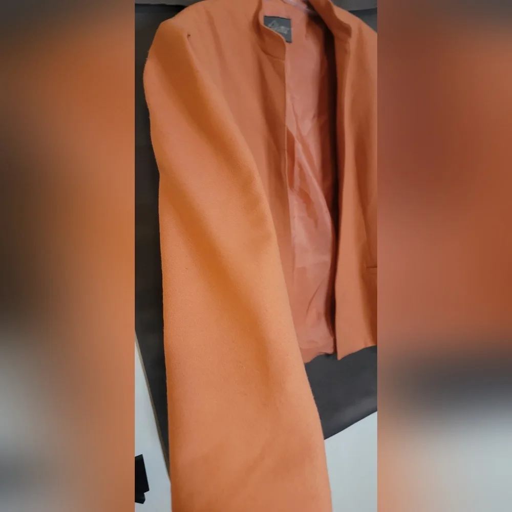 VINTAGE Pykettes Pink/Salmon Jacket Open Front (Look) Pockets Women's 42 - Picture 2 of 12